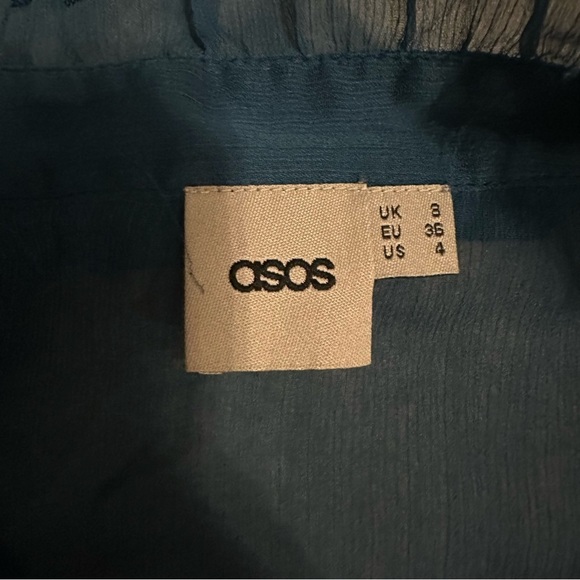 ASOS teal short romper sheer under layer size 4 - Picture 7 of 9